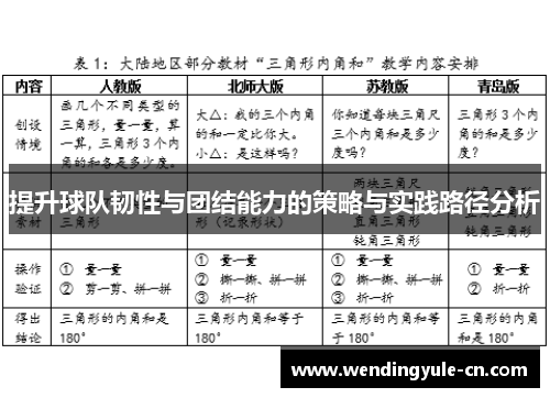 提升球队韧性与团结能力的策略与实践路径分析 提升球队韧性与团结能力的策略与实践路径分析